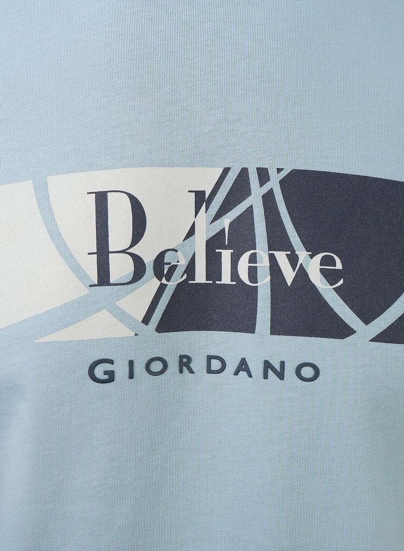 GIORDANO Men's Slim Fit Cotton Jersey Message Print Tee - Image 3